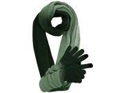 Green Knit Ombre Scarf Glove Set