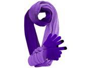 Purple Knit Ombre Scarf Glove Set