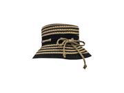 Black Tan Nautical Rope Bucket Hat