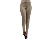 Camel Beige Jean Style Legging Pants With 5 Pockets