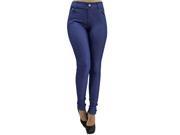 Dark Blue Jean Style Legging Pants With 5 Pockets