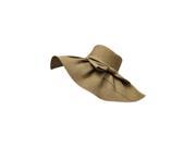 Natural Toyo Wide Brim Feminine Floppy Hat With Bow