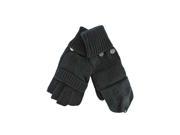 Black Knit Half Finger Mitten Gloves