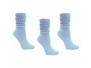 Pastel Blue All Cotton 3 Pack Heavy Slouch Socks