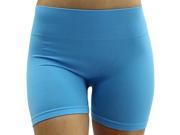Aqua Blue High Waist Super Stretch Exercise Shorts