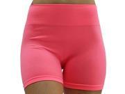 Neon Coral Pink High Waist Super Stretch Exercise Shorts