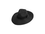 Black Woven Straw Pinch Top Floppy Panama Hat