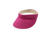 Hot Pink Adjustable Paper Braid Ladies Sun Visor