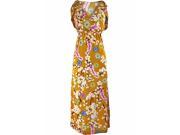 Mustard Floral Ruffle Top Sleeveless Maxi Sun Dress