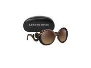 Tortoise Bold Oversize Round Curl Frame Sunglasses With Hard Case