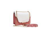 Pink White Vegan Leather Cross Body Bag With Gold Chain Strap