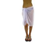 White Knee Length Georgette Sarong Bathing Wrap