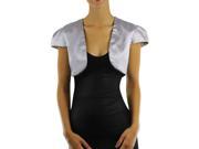 Silver Short Sleeve Satin Bolero Shrug Jacket