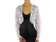 White Long Sleeve Lace Bolero Dressy Shrug Jacket