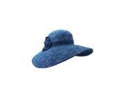 Blue Two Tone Wide Brim Wool Blend Floppy Hat