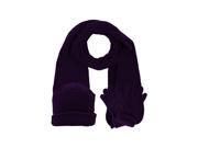 Purple 3 Piece Fleece Hat Scarf Glove Matching Set