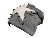Light Gray White Unisex Beanie With Spikes