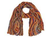 Orange Multicolor Swirl Print Light Scarf