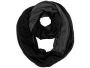 Black Grey Two Tone Jersey Knit Infinity Scarf
