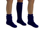 Navy Blue All Cotton 3 Pack Extra Heavy Slouch Socks