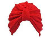 Red Terry Cloth Turban Bathing Cap Hat