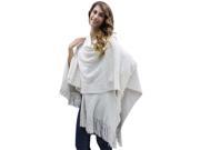 Ivory Metallic Laced Knit Shawl Wrap