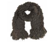 Brown Long Fluffy Poodle Knit Scarf