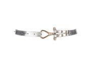 Silver Skinny Belt With Gold Tone Anchor Buckle