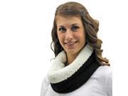 Black Cable Knit Neck Warmer With Fleece Lining