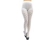 White Sheer Wave Pattern Tights