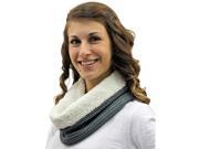 Gray Cable Knit Neck Warmer With Fleece Lining