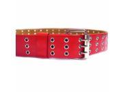 Red Silver Triple Grommet Belt