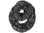 Black Two Tone Cable Knit Infinity Scarf