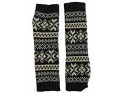 Black Beige Snowflake Knit Arm Warmers