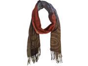 Orange Brown Gradient Print Pashmina Scarf