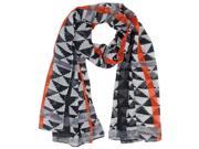 Black White Red Gradient Chevron Checkered Lightweight Scarf