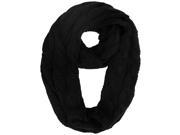 Black Thick Cable Braid Knit Eternity Scarf