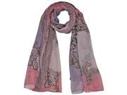 Pink Multicolor Oversize Paisley Print Scarf Wrap