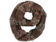 Brown Two Tone Knit Infinity Scarf