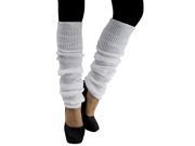 All White Long Thick Knit Leg Warmers