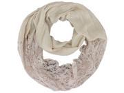 Beige Lightweight Panel Lace Circle Scarf