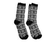 Black White 2 Pack Snowflake Print Thick Boot Socks