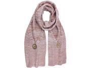 Pink Gradient Knit Buttoned Pocket Scarf