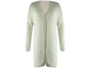 Ivory Fuzzy Knit Ultra Soft Long Sleeve Cardigan Sweater Coat