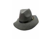 Gray Wool Winter Panama Style Fedora Hat With Buckle