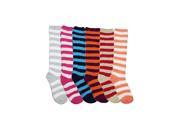 Colorful Stripe 6 Pack Knee High Assorted Warm Fuzzy Socks