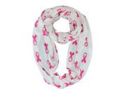 Pink Ribbon Breast Cancer Awareness Lightweight Infinity Scarf