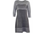 Gray Fit Flare Gauge Stripe Sweater Dress