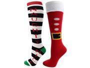 Christmas Naughty Or Nice Santa Jacket 2 Pack Holiday Socks