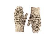 Brown Beige Chunky Knit Fully Lined Mittens